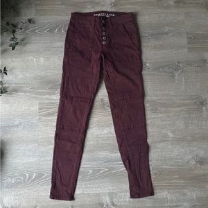 *LIKE NEW* American Eagle Super Stretch Maroon Jeggings (Size 2)